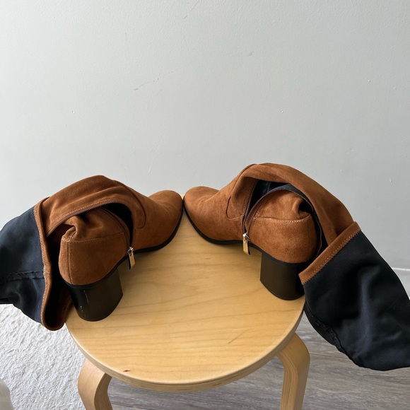 ZARA - BROWN SUEDE OVER THE KNEE BOOTS - Picture 5 of 5